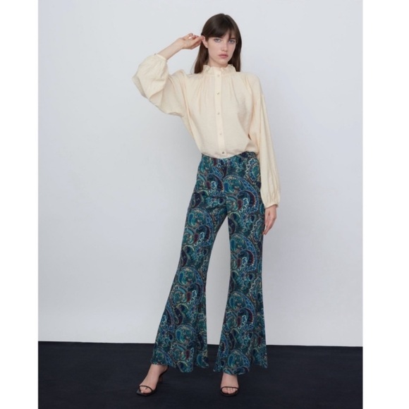 Zara Paisley  Flared Pants - Picture 8 of 17